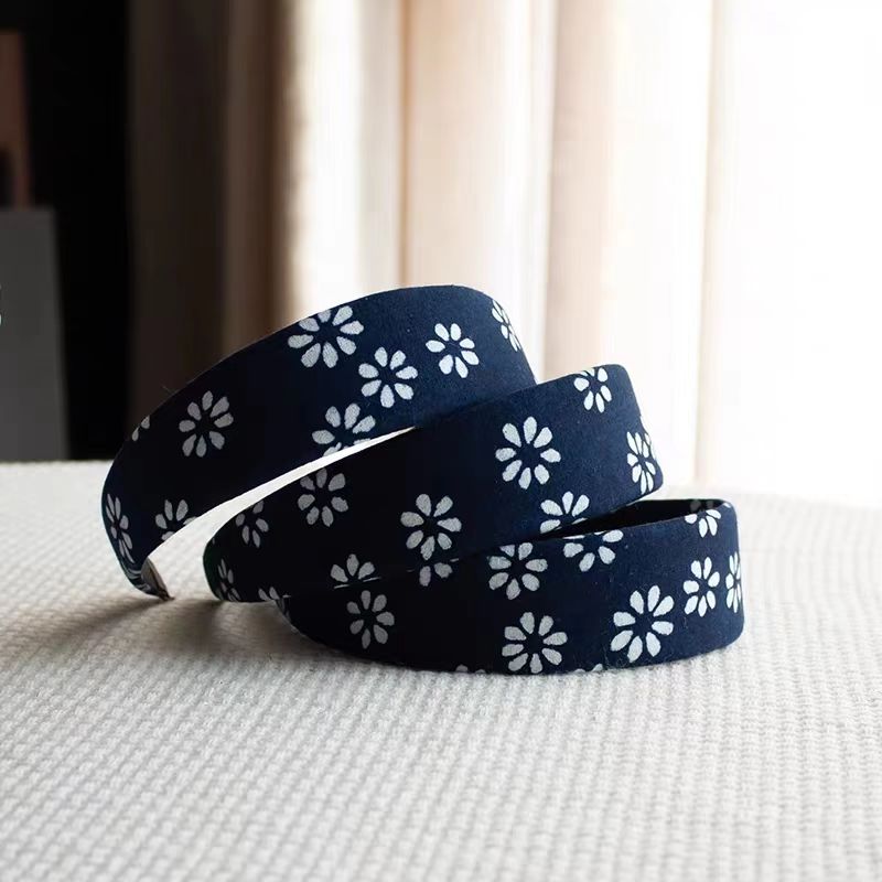Indigo Tie-Dye Hair Hoop — Hand-Dyed Cotton | Ethnic Boho Style