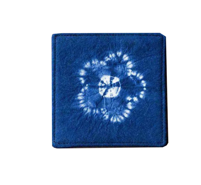 Handmade Indigo Tie Dye Cotton Coasters,Blue & White Drink Mats, Boho Home Decor, Unique Housewarming Gift