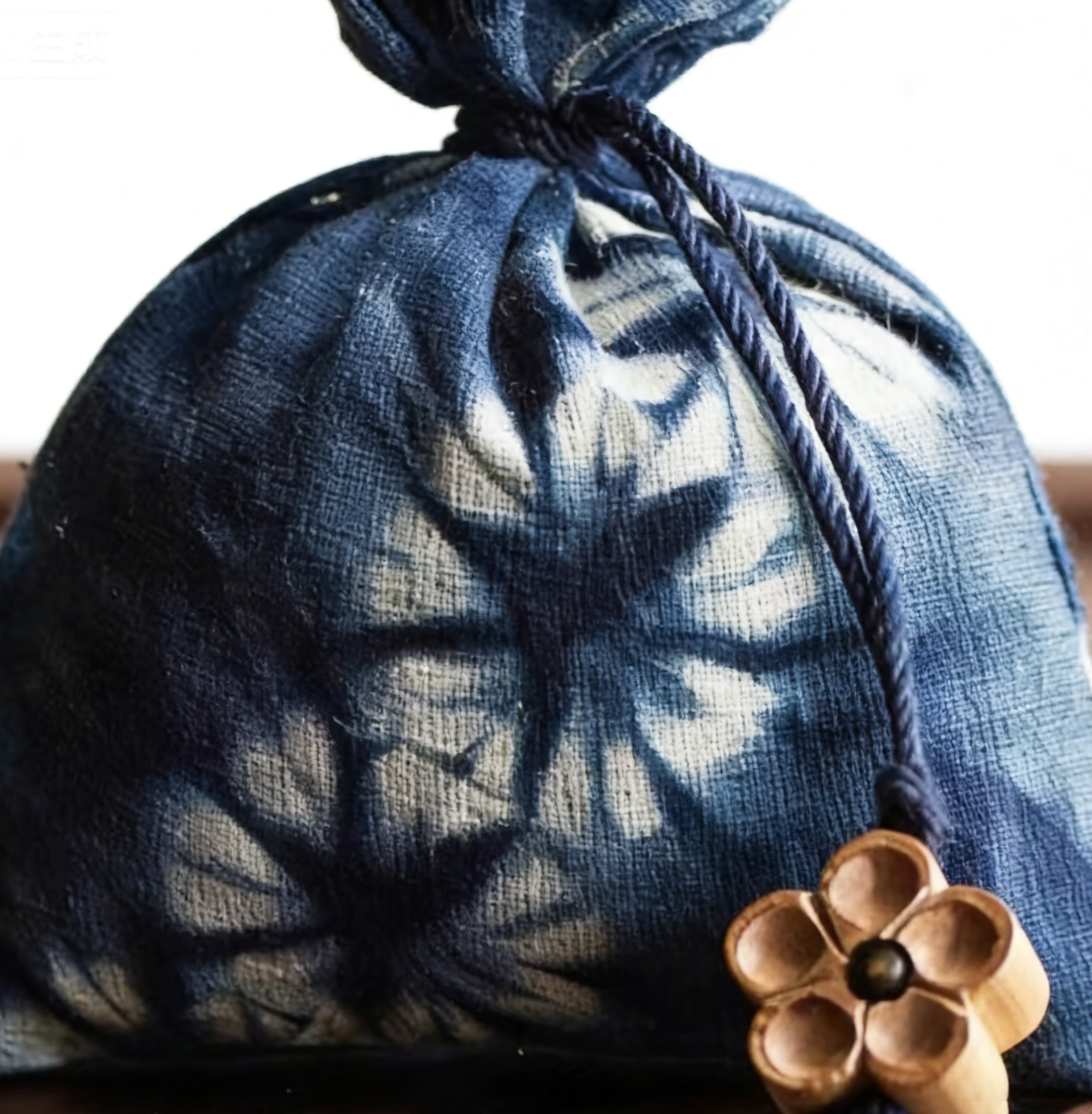 Hand-Dyed Indigo Scented Sachet | Mugwort & Rose Botanical Fragrance Pouch