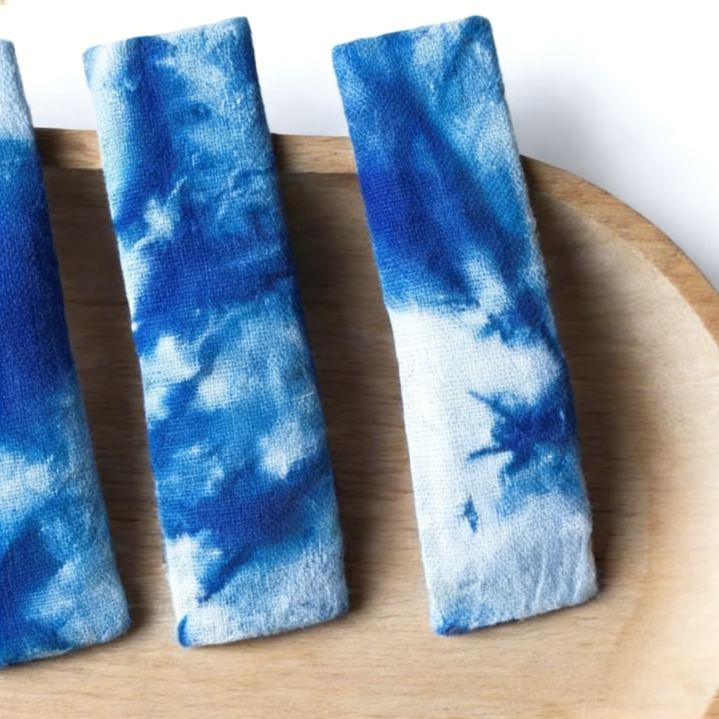 Hand-Dyed Indigo Fabric Hair Clip | Botanical Tie-Dye Hair Pin