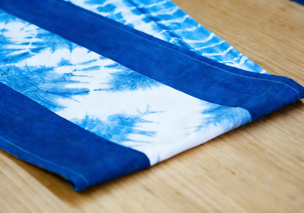 Hand-Dyed Indigo Table Runner | Tassel Table Scarf Cotton Textile