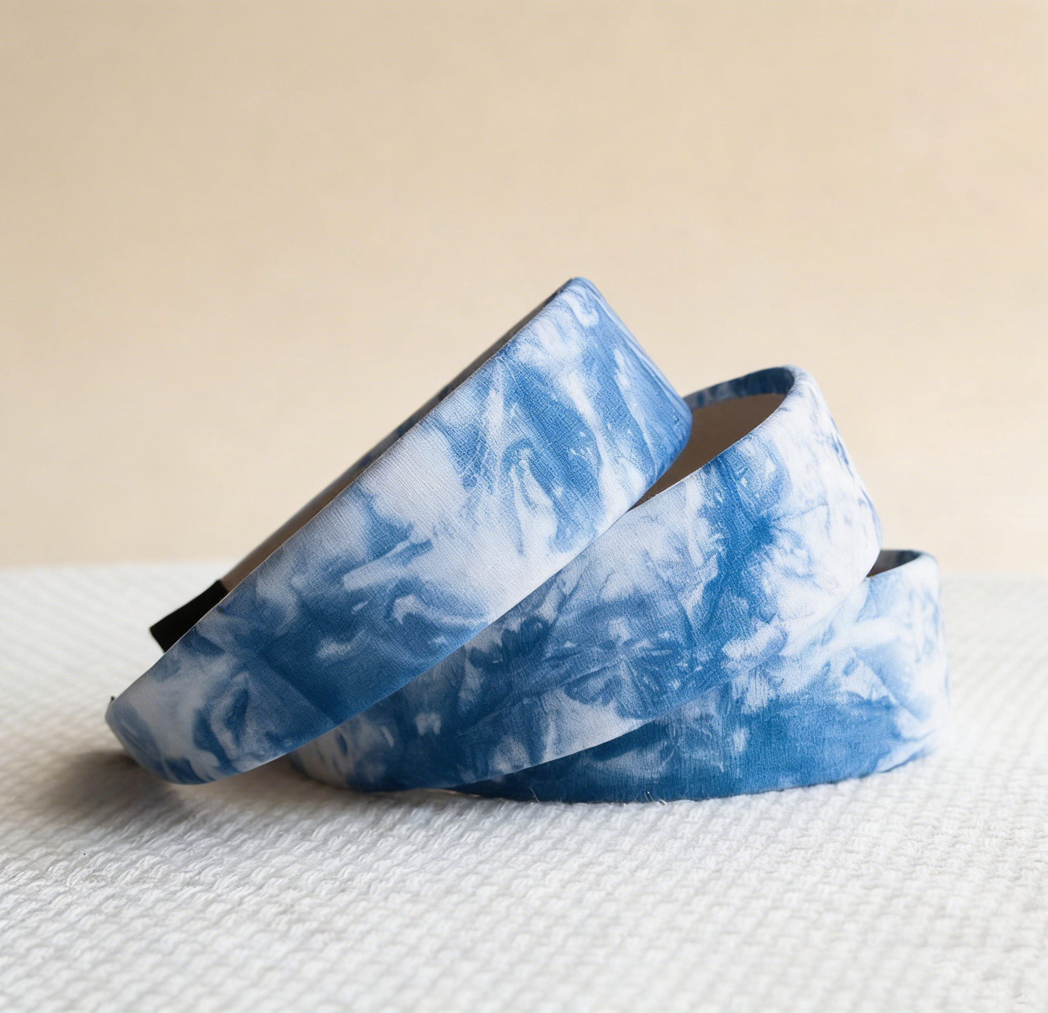 Indigo Tie-Dye Hair Hoop — Hand-Dyed Cotton | Ethnic Boho Style