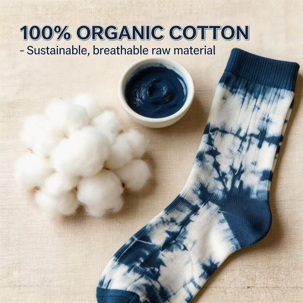 Indigo Hand-Dyed Socks | Traditional Shibori Craft