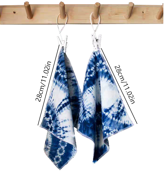 Hand-Dyed Indigo Tie-Dye Towel | Cotton Hand & Face Towel