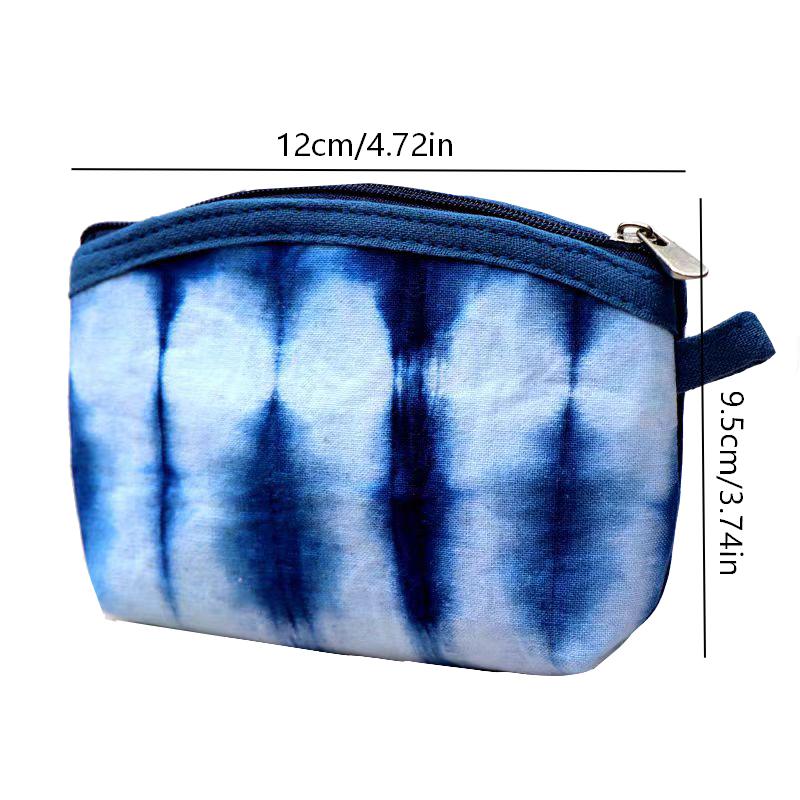 Indigo Shibori Coin Purse — Hand-Dyed Zipper Wallet | Card & Coin Pouch