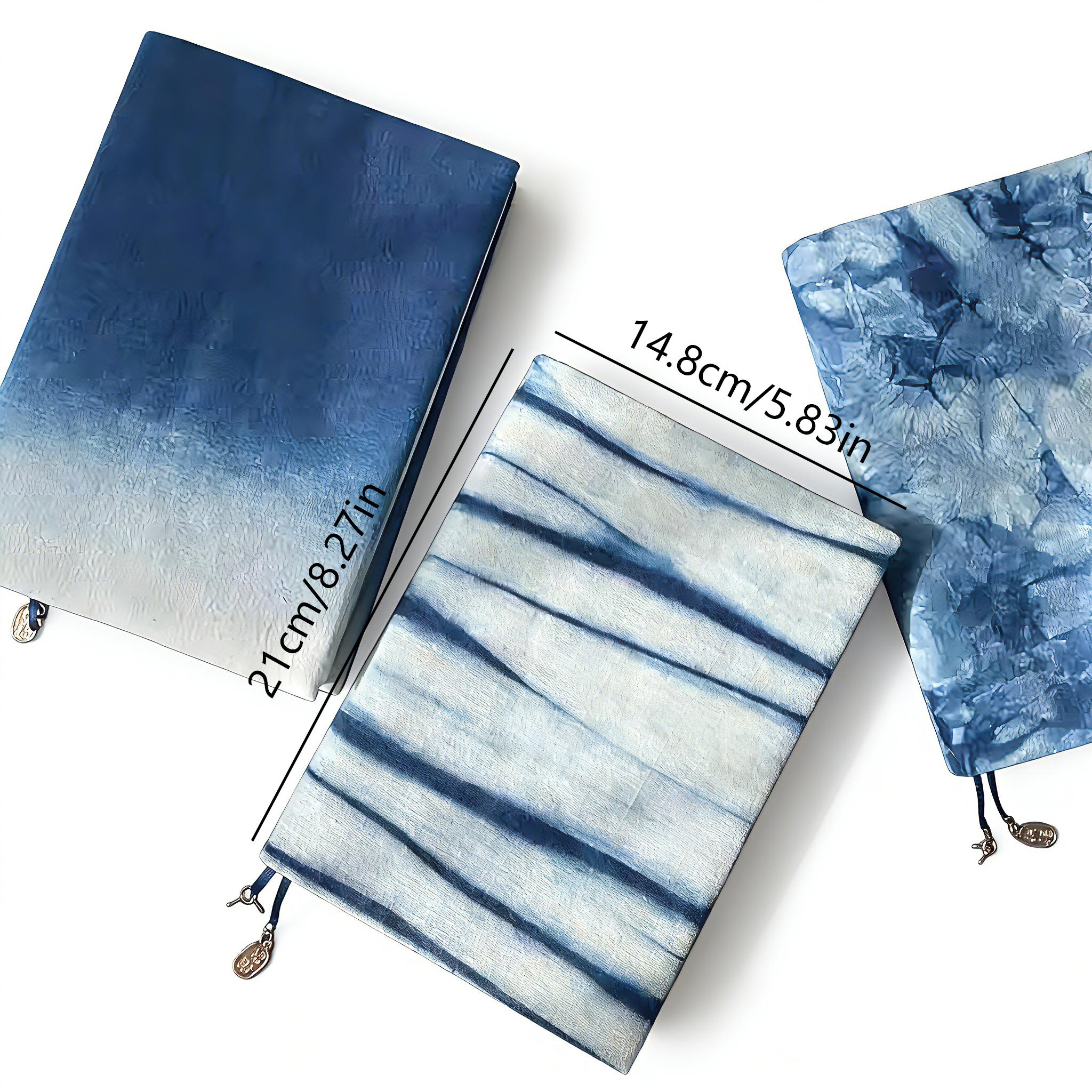 Indigo Tie-Dye Notebook Cover — A5 / A6 | Hand-Dyed Cotton Journal