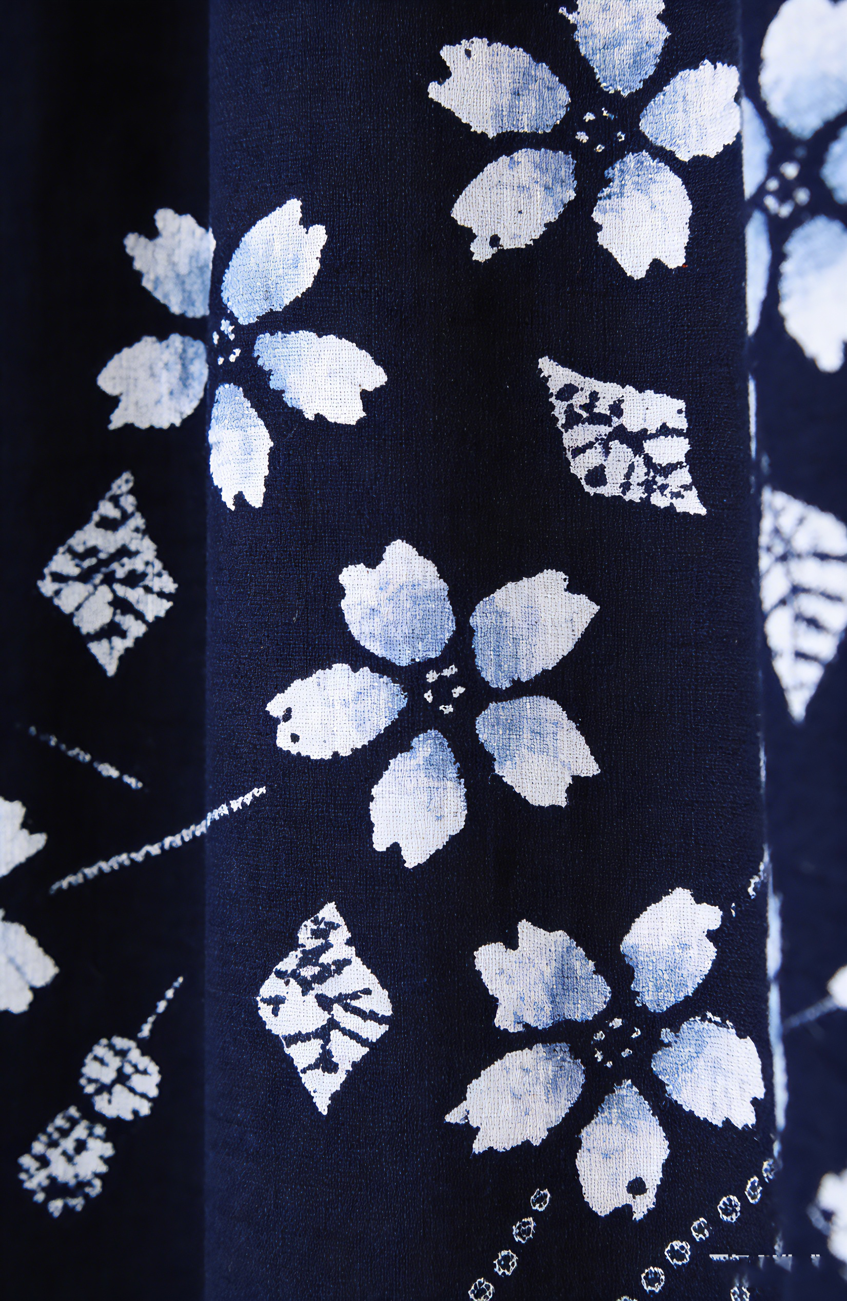 Indigo Hand-Dyed Door Curtain | Plum Blossom & Rabbit