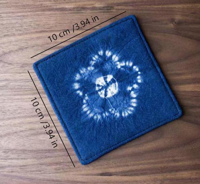 Handmade Indigo Tie Dye Cotton Coasters,Blue & White Drink Mats, Boho Home Decor, Unique Housewarming Gift