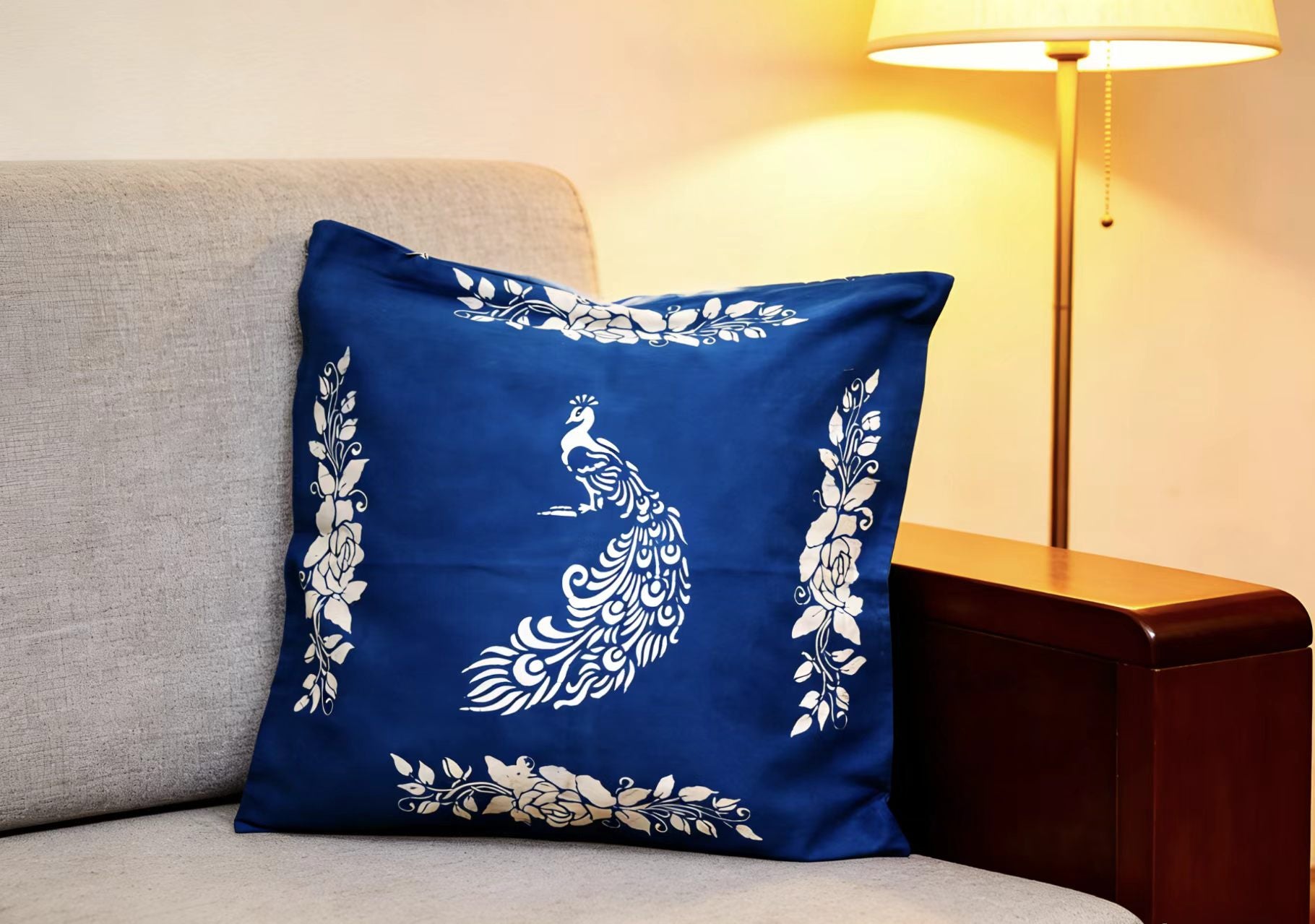 Indigo Tie-Dye Pillow Cover — Hand-Dyed Cotton Cushion Case