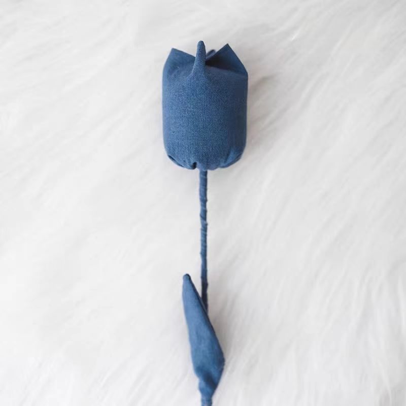 Hand-Dyed Indigo Tulip | 3D Cotton Fabric Flower Home Decor