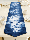 Indigo Tie-Dye Table Runner — Tassels | Hand-Dyed Cotton
