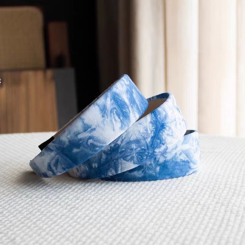 Tie-Dye Headband丨Ethnic-Style Handmade Fabric Headband Plant-Dyed Indigo Minimalist Hair Clip Fresh and Delicate Gift