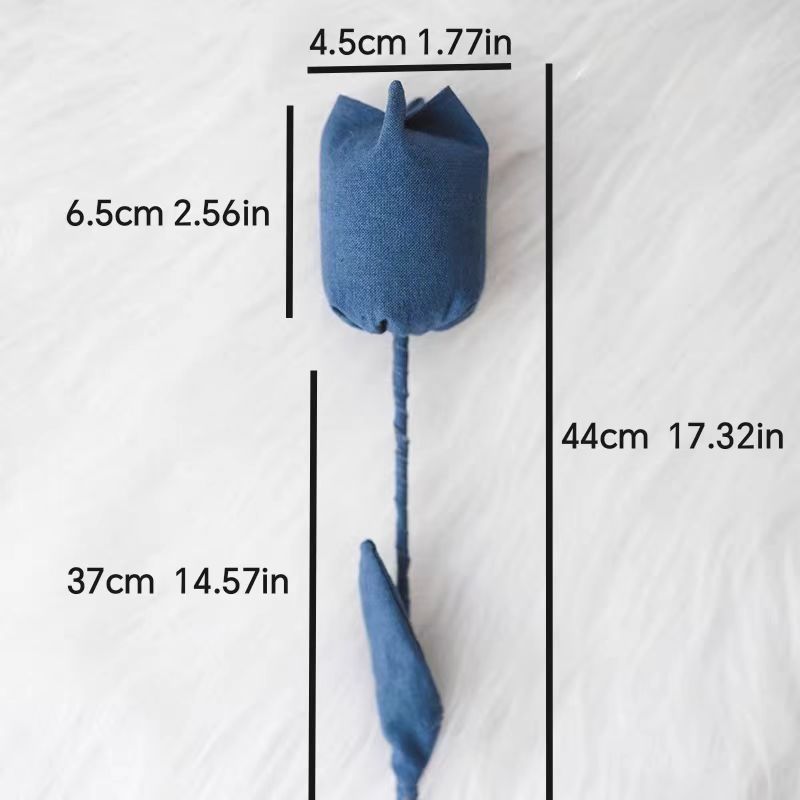 Hand-Dyed Indigo Tulip | 3D Cotton Fabric Flower Home Decor