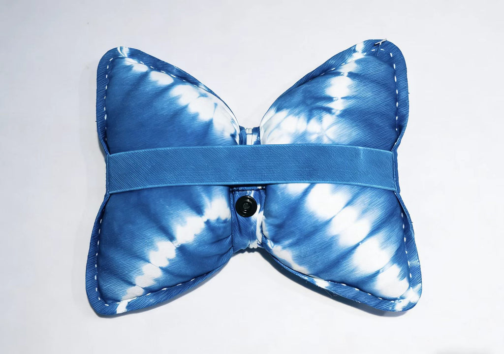 Indigo Tie-Dye Car Neck Pillow – Handmade Shibori Cotton Head Support