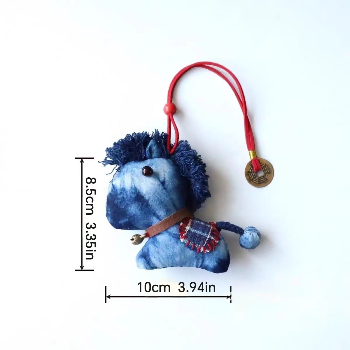 Cartoon Animal Scented Pouch Car Hanging Ornament Handmade Quilted Plant Motif Indigo-Dyed