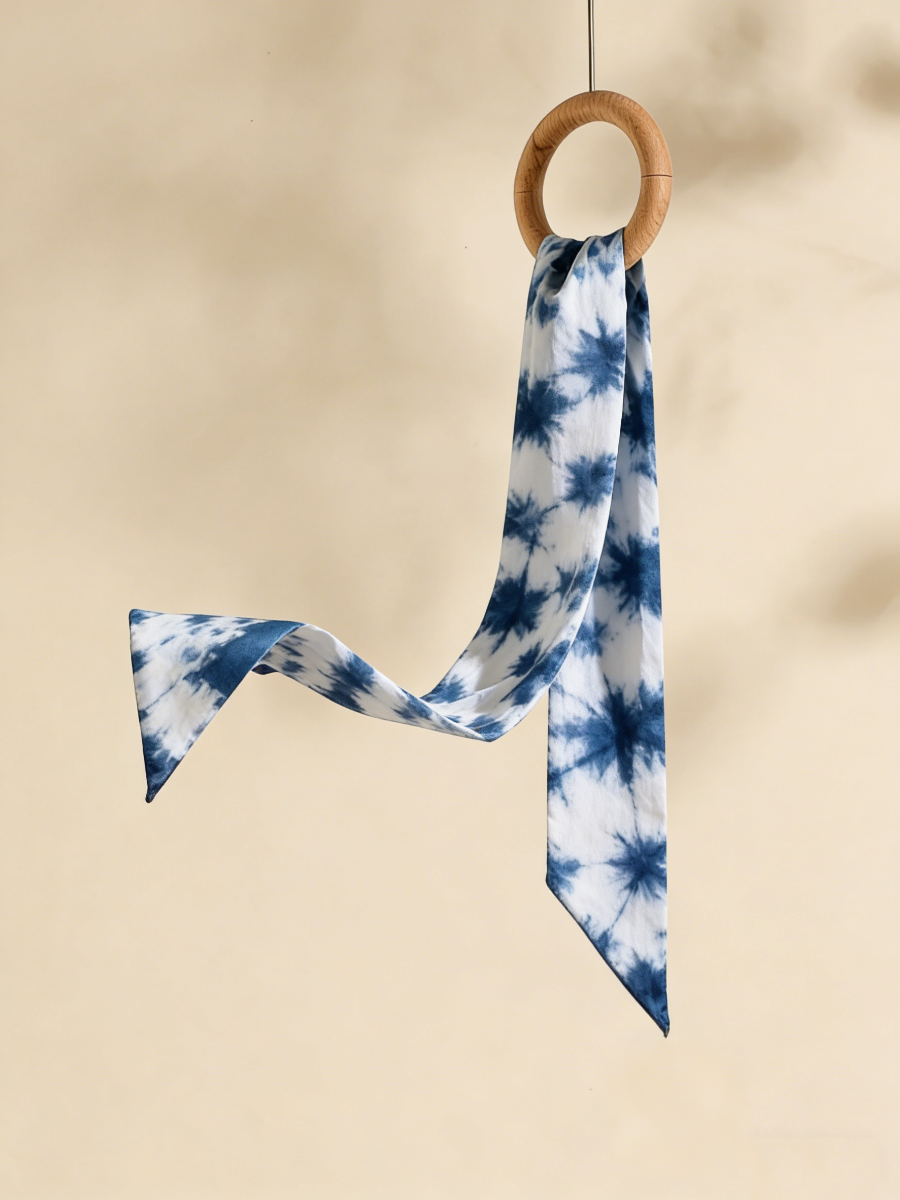 Hand-Dyed Indigo Bow Headband | Extra-Long Tie-Dye Hair Ribbon