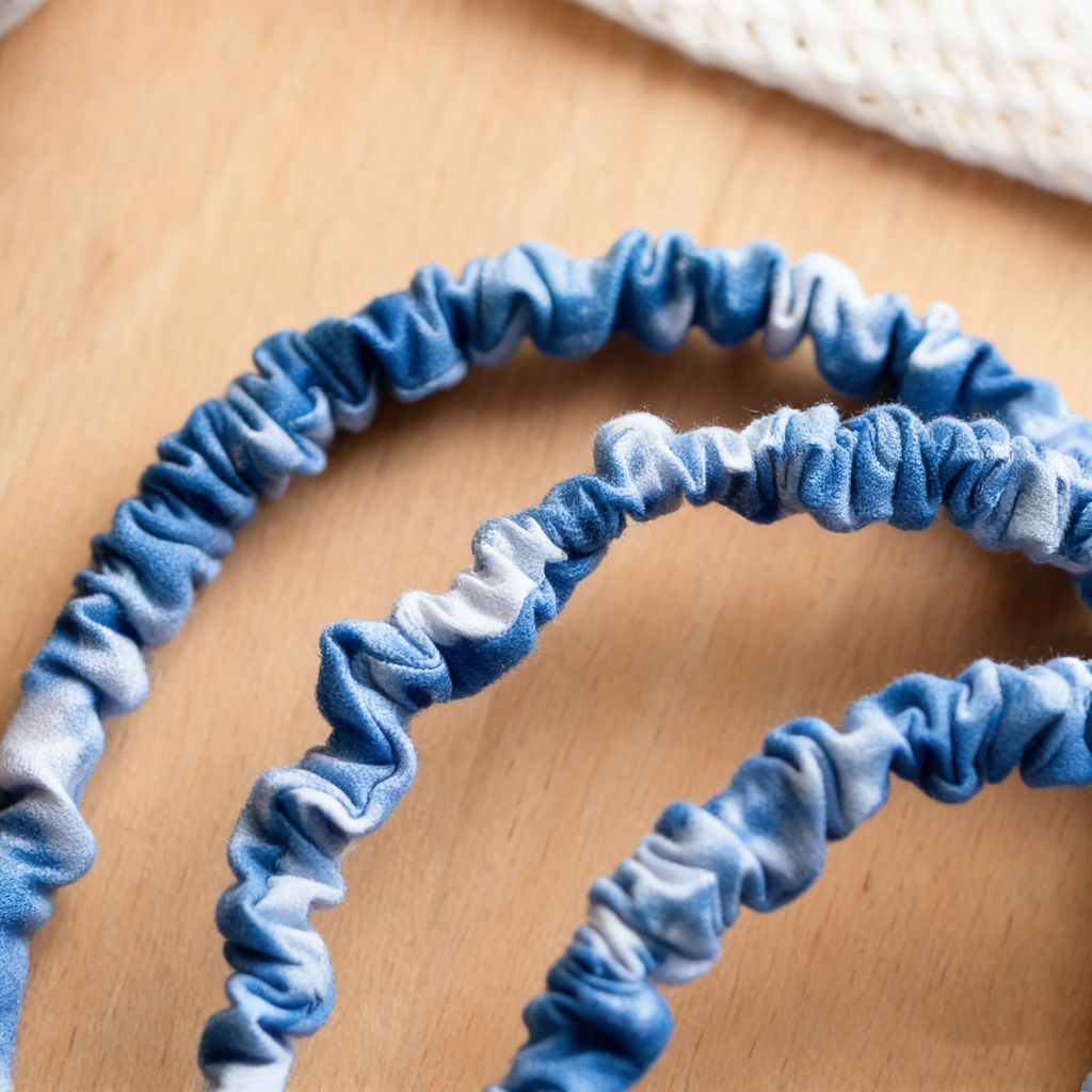 Hand-Dyed Indigo Ruffled Headband | Cotton Hair Hoop