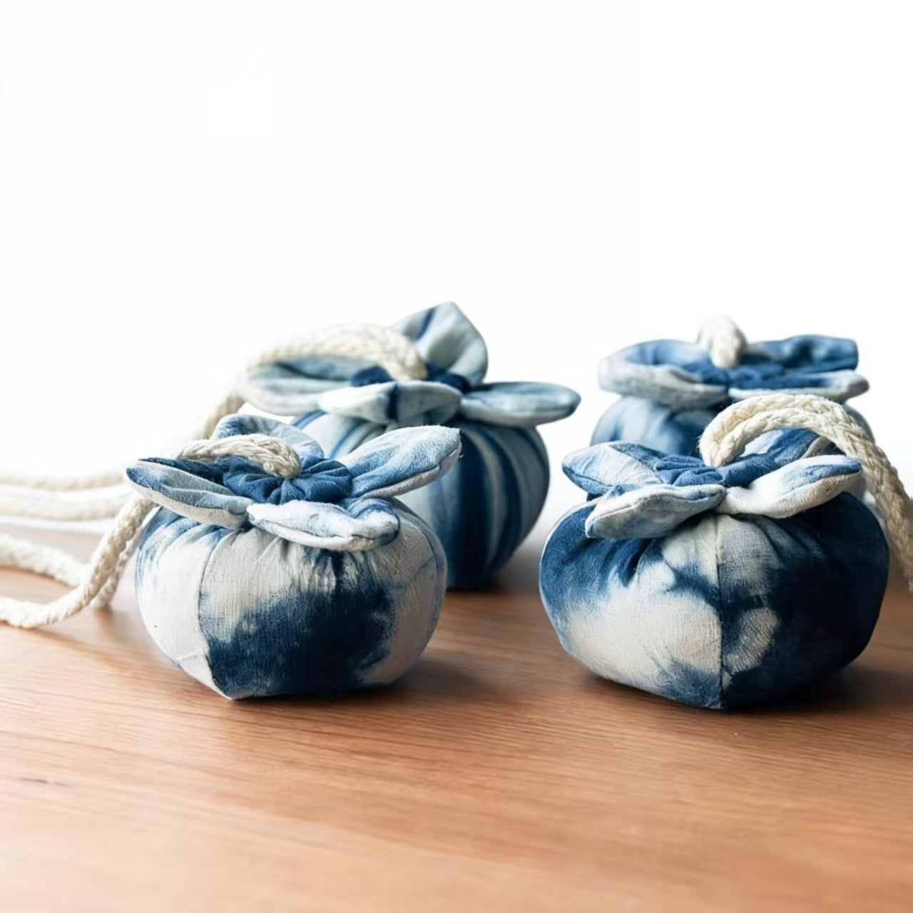 Hand-Dyed Indigo Persimmon Sachet | Scented Pouch, Bag Charm & Pincushion