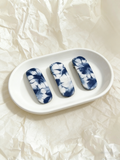 Hand-Dyed Indigo Oval Hair Clips | Cotton Snap Barrettes