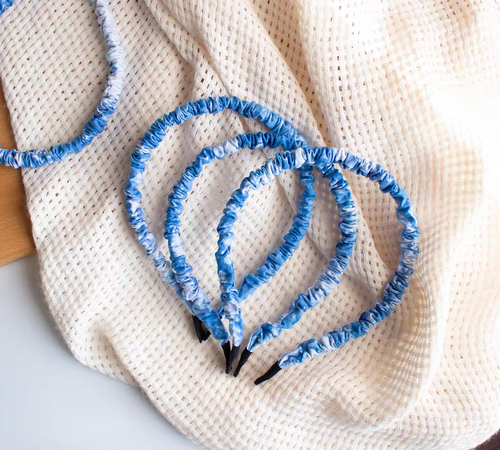 Hand-Dyed Indigo Ruffled Headband | Cotton Hair Hoop