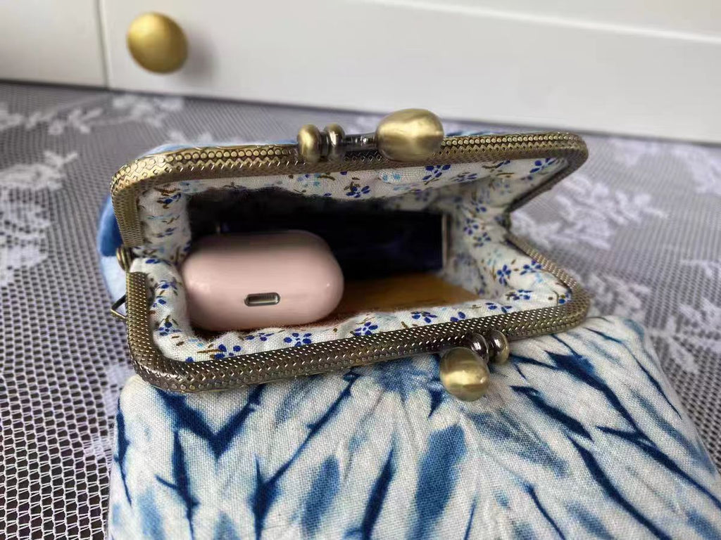 Indigo-Dyed Coin Purse – Handmade Ethnic Mini Clutch & Card Holder | Boho Gift