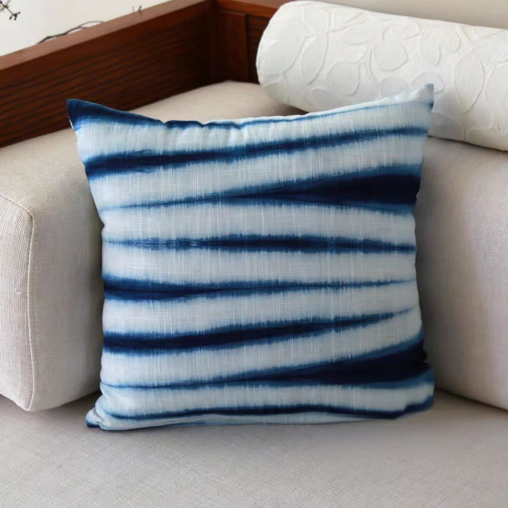 Indigo-Dyed Throw Pillow Cover – Handmade 100% Cotton | Boho Home Decor