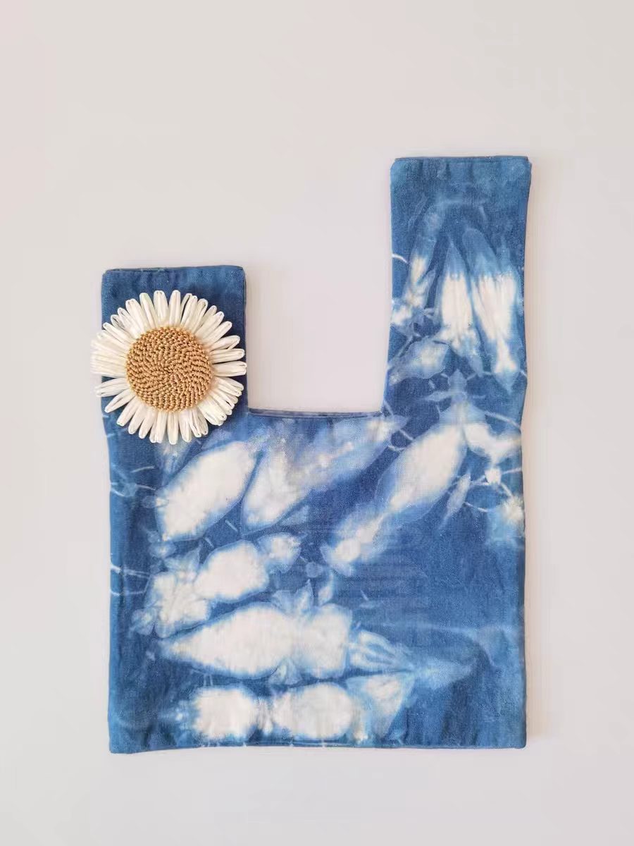 Hand-dyed wristlet bag Luxury-feel souvenir gift Canvas tote bag Pure cotton Practical