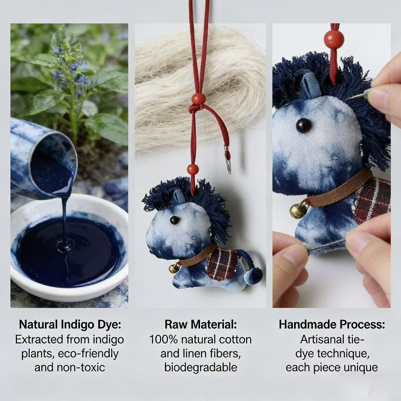 Handmade Indigo Sachet – Car Air Freshener Hanging Ornament | Boho Decor