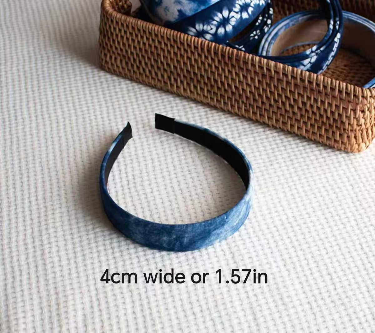 Tie-Dye Headband丨Ethnic-Style Handmade Fabric Headband Plant-Dyed Indigo Minimalist Hair Clip Fresh and Delicate Gift
