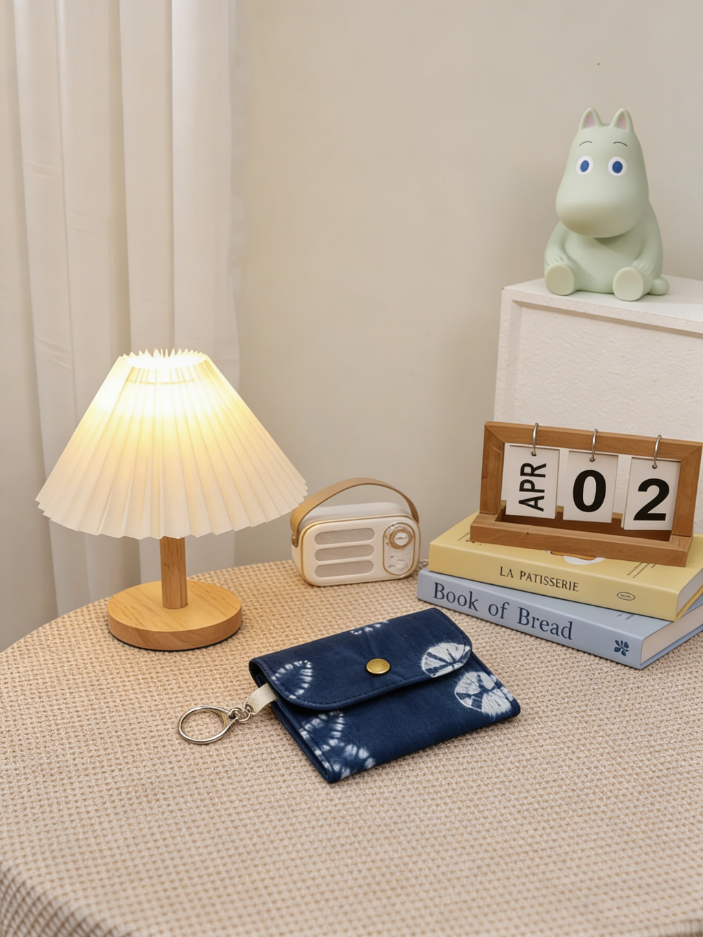 Indigo Tie-Dye Card Holder — Hand-Dyed Mini Pouch | Bag Charm & Coin Purse