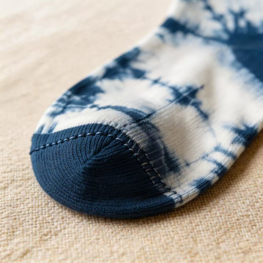 Indigo Hand-Dyed Socks | Traditional Shibori Craft