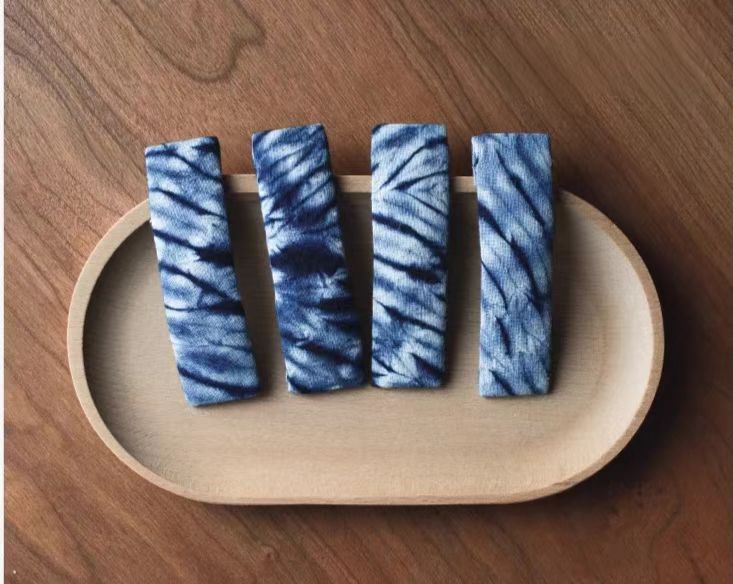 Hand-Dyed Indigo Fabric Hair Clip | Botanical Tie-Dye Hair Pin