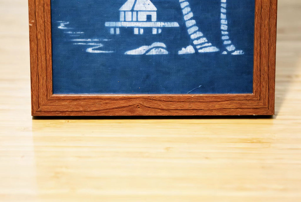 Indigo-Dyed Wall Art – Handmade Blue Textile Artwork | Framed or Unframed Home Decor