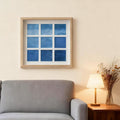 Indigo-Dyed Wall Art – Handmade Square Grid Print | Framed & Unframed Minimalist Decor