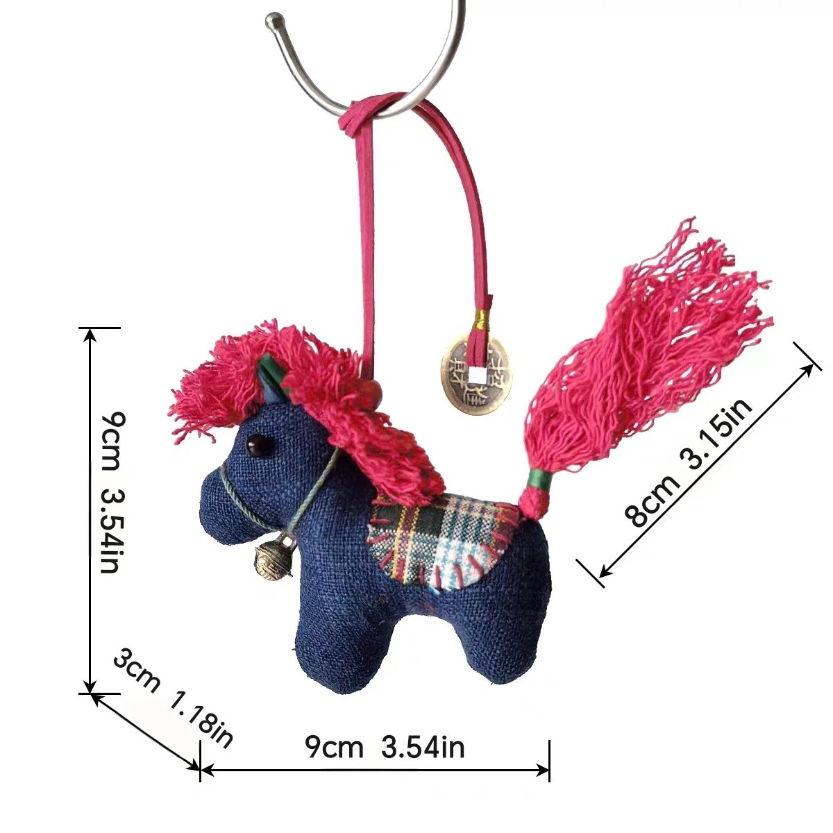 Cartoon Animal Scented Pouch Car Hanging Ornament Handmade Quilted Plant Motif Indigo-Dyed