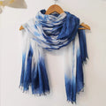 Hand-Dyed Indigo Scarf & Shawl | Oversized Cotton-Linen Wrap for Women