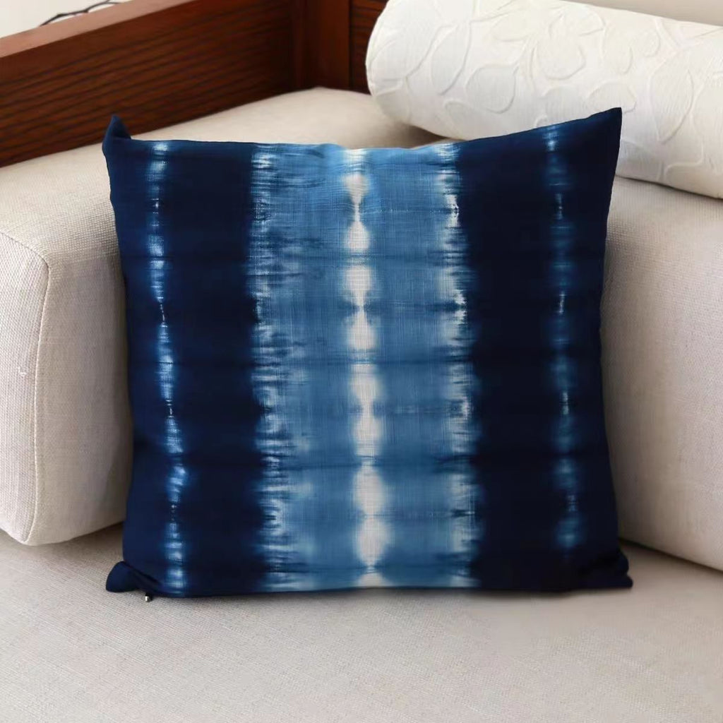Indigo-Dyed Throw Pillow Cover – Handmade 100% Cotton | Boho Home Decor