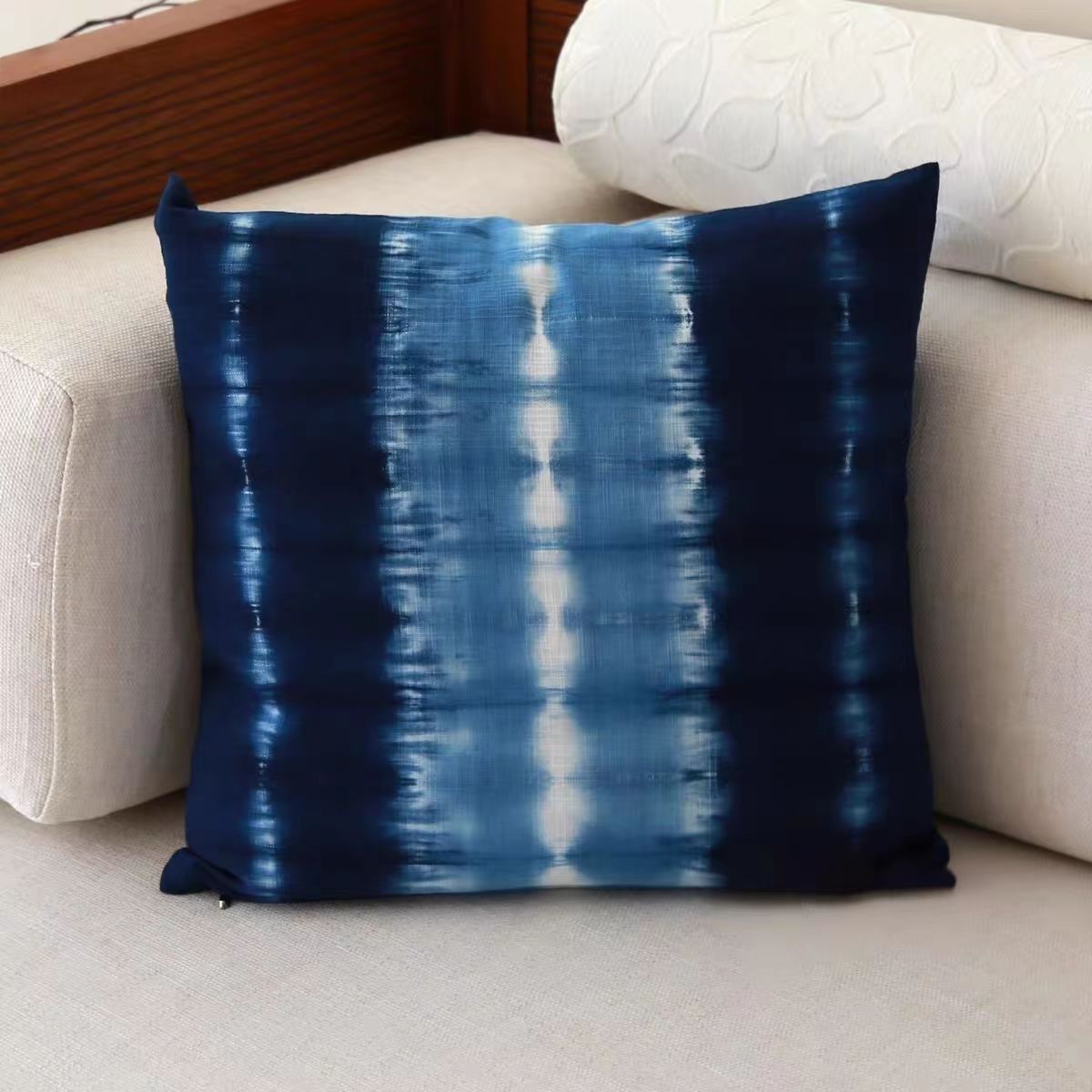 Indigo-Dyed Throw Pillow Cover – Handmade 100% Cotton | Boho Home Decor