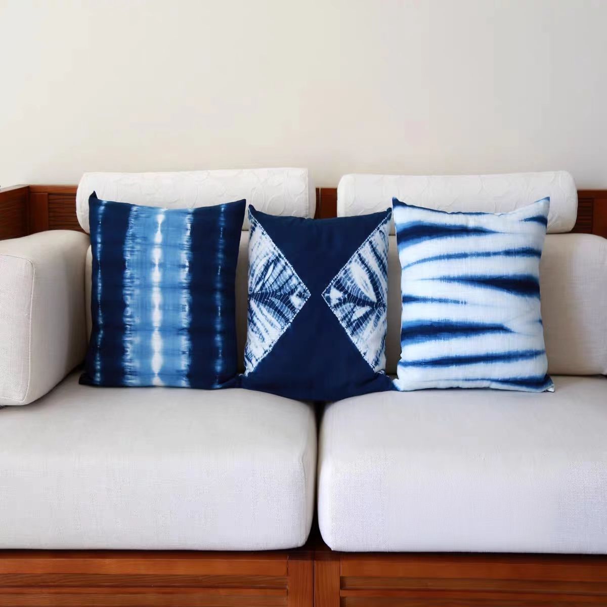 Indigo-Dyed Throw Pillow Cover – Handmade 100% Cotton | Boho Home Decor