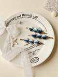 Hand-Dyed Indigo Bead Hair Clip | Mini BB Clip Hair Accessory