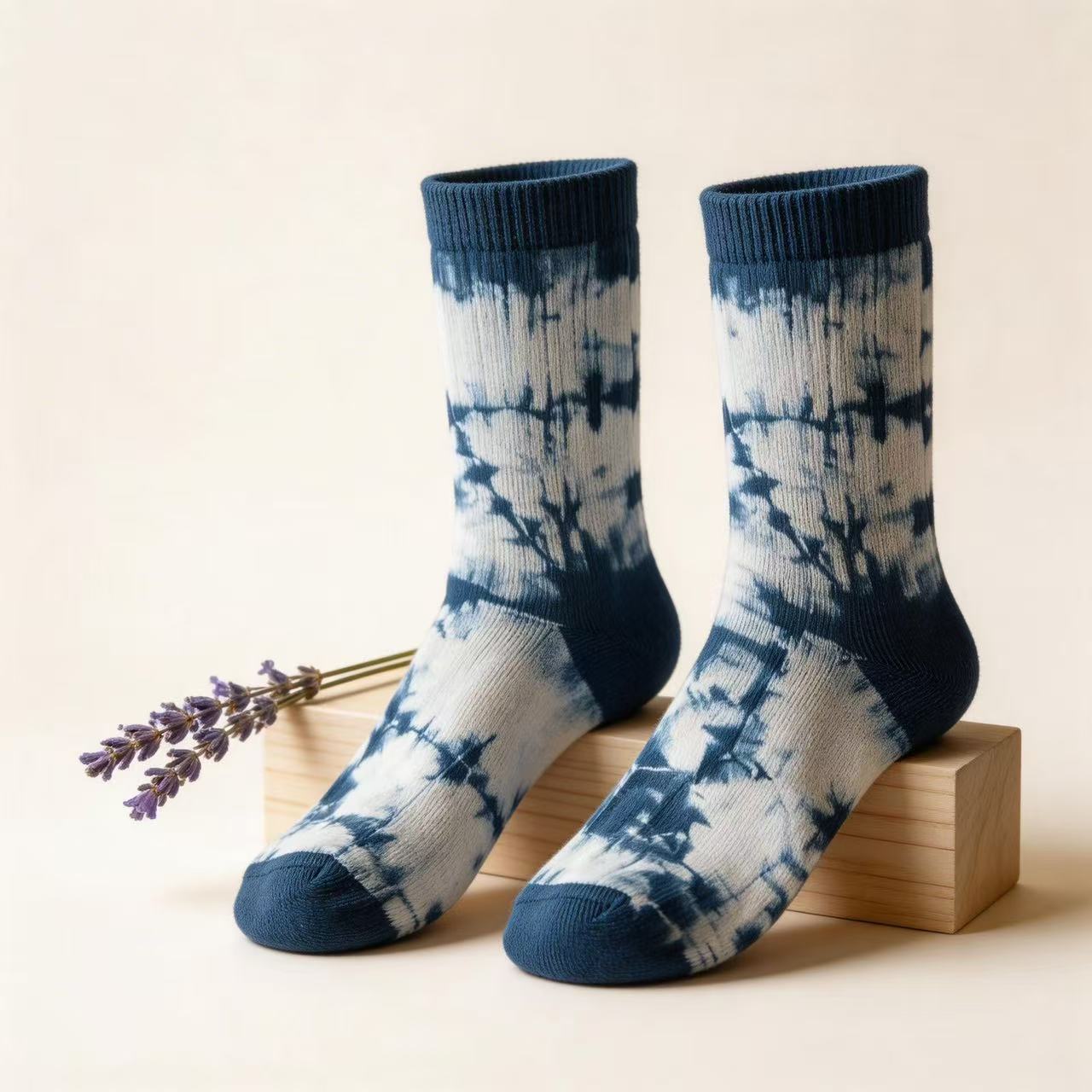 Indigo Hand-Dyed Socks | Traditional Shibori Craft