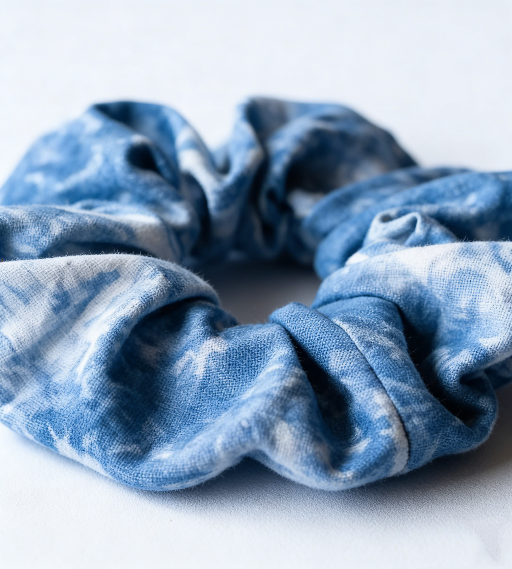 Indigo Tie-Dye Flower Hairband — Hand-Dyed Cotton