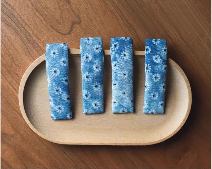 Hand-Dyed Indigo Fabric Hair Clip | Botanical Tie-Dye Hair Pin