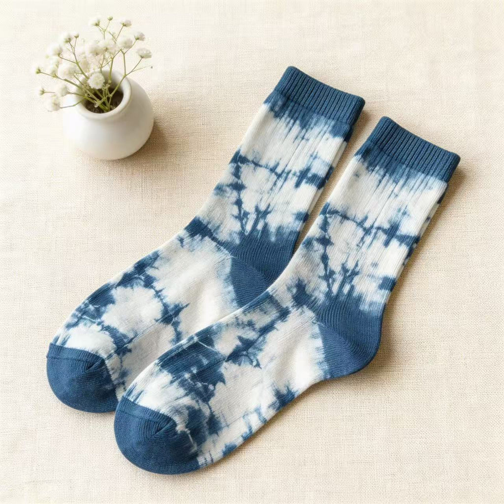 Indigo Hand-Dyed Socks | Traditional Shibori Craft