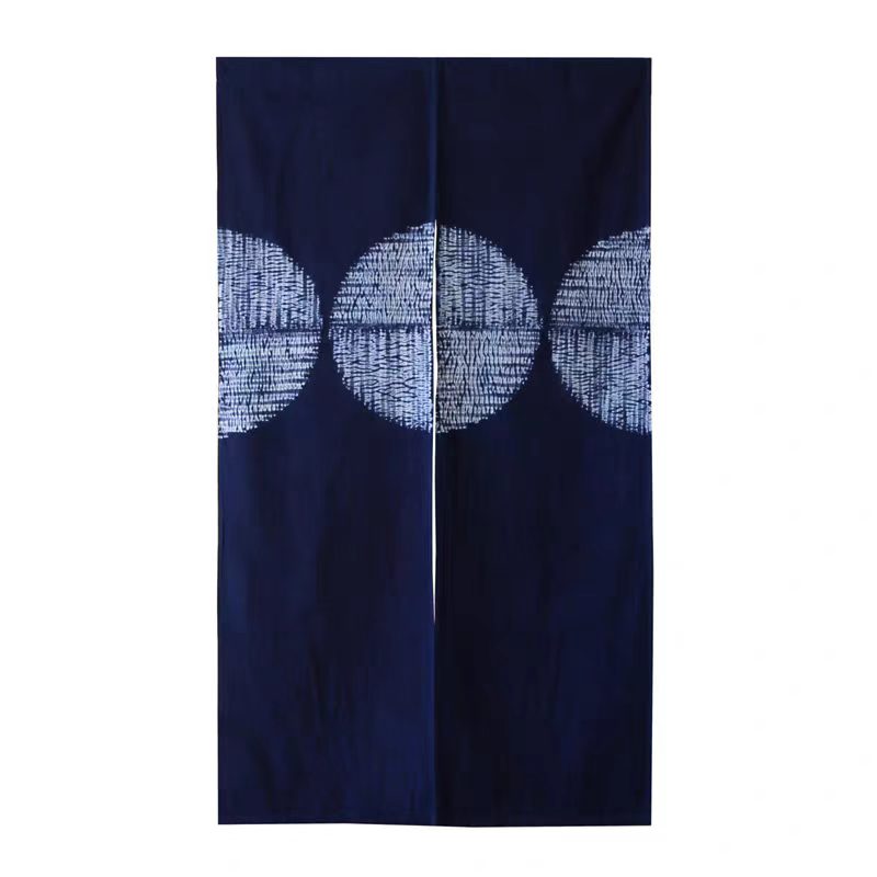 Indigo Hand-Dyed Door Curtain | Plum Blossom & Rabbit