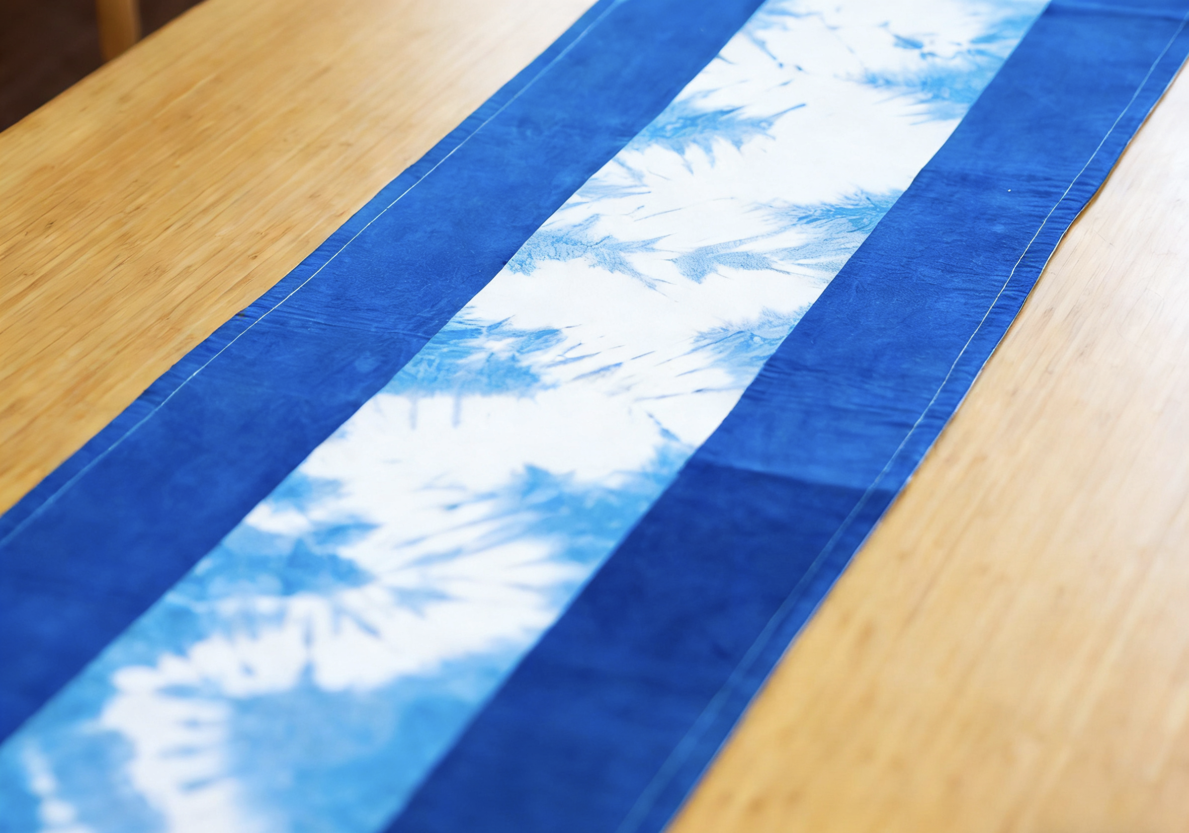 Hand-Dyed Indigo Table Runner | Tassel Table Scarf Cotton Textile