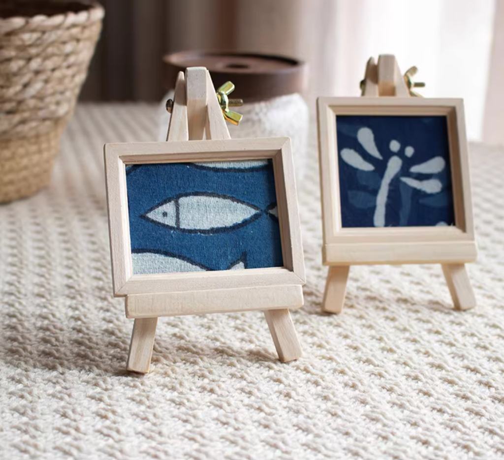 Hand-Dyed Indigo Fish Fridge Magnet | Mini Framed Wall Magnet