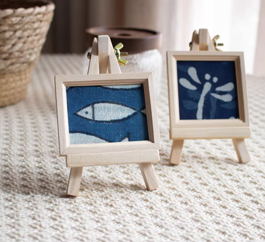 Hand-Dyed Indigo Fish Fridge Magnet | Mini Framed Wall Magnet