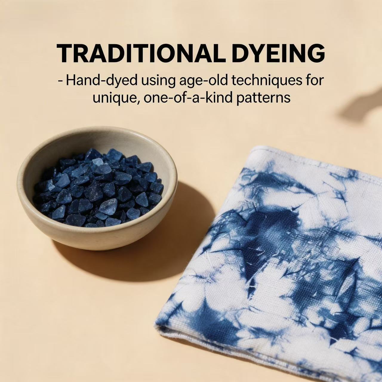 Indigo-Dyed Pillow Cover – Handmade Shibori Cotton Cushion Cover | Boho Home Decor
