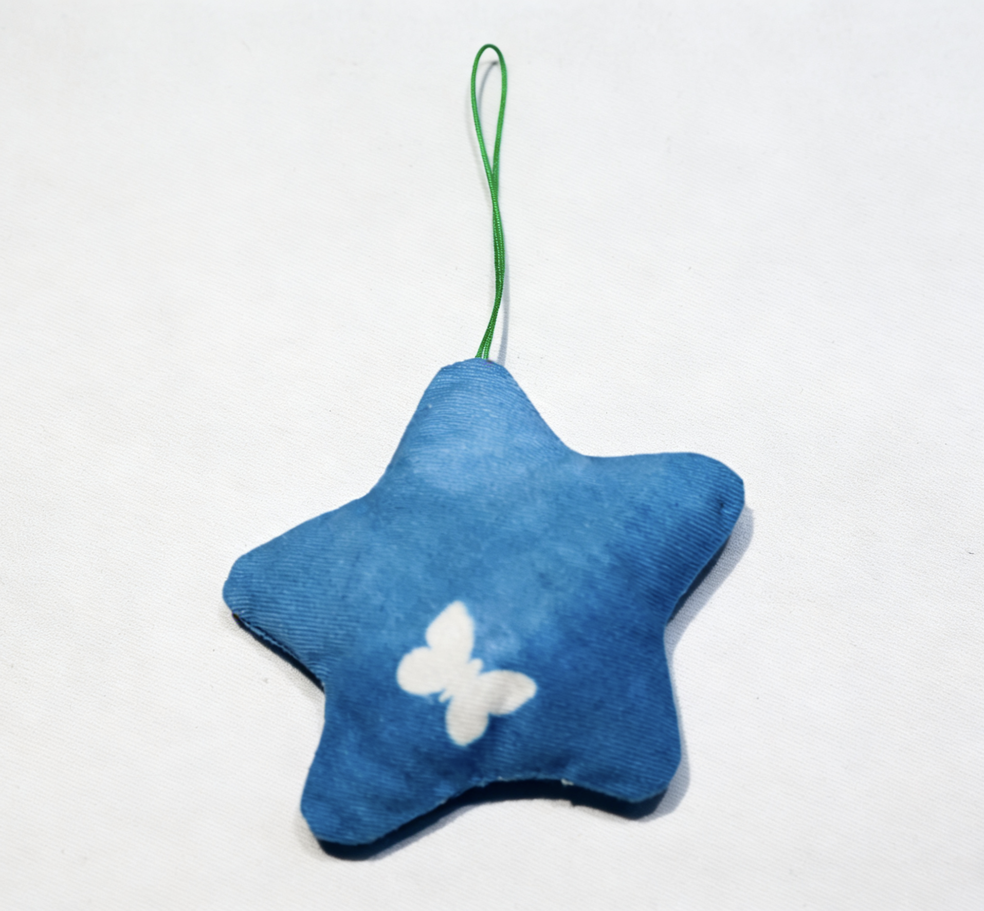 Handmade Botanical Indigo-Dyed Pure Cotton Star Ornament